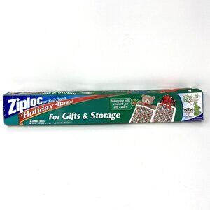 Vintage Ziploc Holiday Bags Easy Zipper 3 Jumbo Bags Large Box Size Holiday